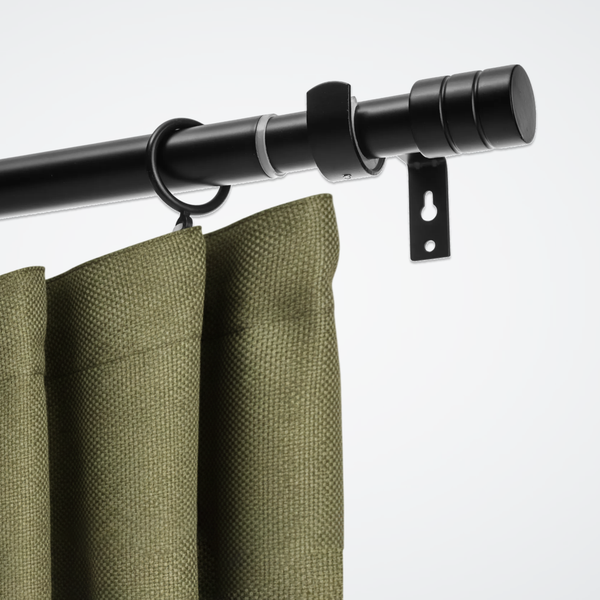 Изображение товара Карниз для штор Sundays Home Цилиндр Раздвижной 25/28мм 1-рядный (черный матовый, 2-3.6м)