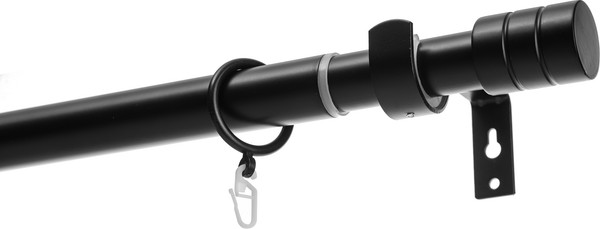 Изображение товара Карниз для штор Sundays Home Цилиндр Раздвижной 25/28мм 1-рядный (черный матовый, 2-3.6м)