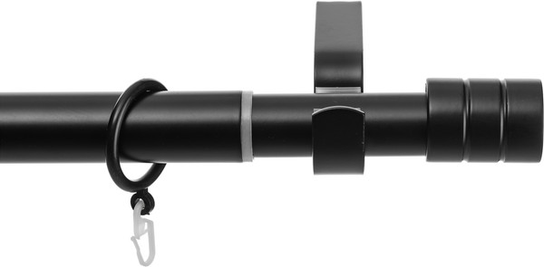 Изображение товара Карниз для штор Sundays Home Цилиндр Раздвижной 25/28мм 1-рядный (черный матовый, 2-3.6м)