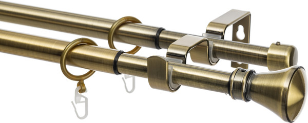 Изображение товара Карниз для штор Sundays Home Люксор Раздвижной 16/19мм 2-х рядный (антик, 1.6-3м)