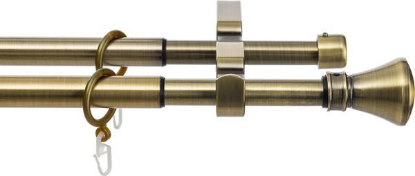 Изображение товара Карниз для штор Sundays Home Люксор Раздвижной 16/19мм 2-х рядный (антик, 1.6-3м)