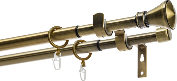 Изображение товара Карниз для штор Sundays Home Люксор Раздвижной 16/19мм 2-х рядный (антик, 1.6-3м)