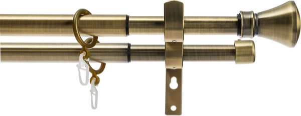 Изображение товара Карниз для штор Sundays Home Люксор Раздвижной 16/19мм 2-х рядный (антик, 1.6-3м)