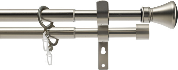 Изображение товара Карниз для штор Sundays Home Люксор Раздвижной 16/19мм 2-х рядный (сатин, 1.6-3м)