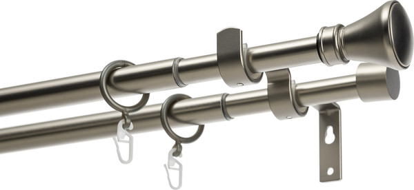 Изображение товара Карниз для штор Sundays Home Люксор Раздвижной 16/19мм 2-х рядный (сатин, 1.6-3м)