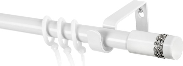 Изображение товара Карниз для штор Sundays Home Имидж Раздвижной 16/19мм 1-рядный (белый глянец, 1.6-3м)