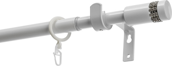 Изображение товара Карниз для штор Sundays Home Имидж Раздвижной 16/19мм 1-рядный (белый глянец, 1.6-3м)