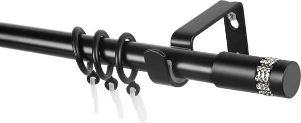 Изображение товара Карниз для штор Sundays Home Имидж Раздвижной 16/19мм 1-рядный (черный матовый, 1.6-3м)