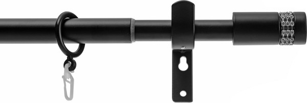 Изображение товара Карниз для штор Sundays Home Имидж Раздвижной 16/19мм 1-рядный (черный матовый, 1.6-3м)