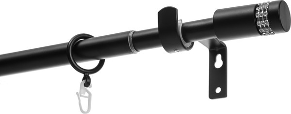 Изображение товара Карниз для штор Sundays Home Имидж Раздвижной 16/19мм 1-рядный (черный матовый, 1.6-3м)