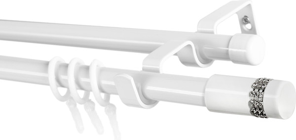 Изображение товара Карниз для штор Sundays Home Имидж Раздвижной 16/19мм 2-х рядный (белый глянец, 1.6-3м)