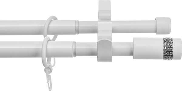 Изображение товара Карниз для штор Sundays Home Имидж Раздвижной 16/19мм 2-х рядный (белый глянец, 1.6-3м)