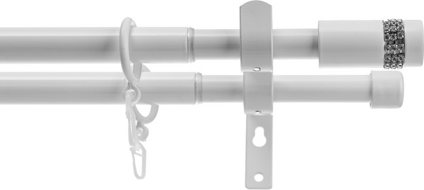 Изображение товара Карниз для штор Sundays Home Имидж Раздвижной 16/19мм 2-х рядный (белый глянец, 1.6-3м)