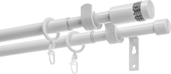 Изображение товара Карниз для штор Sundays Home Имидж Раздвижной 16/19мм 2-х рядный (белый глянец, 1.6-3м)