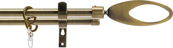 Изображение товара Карниз для штор Sundays Home Лайт Эллипс 16мм+16мм двухрядный (антик, 2м)