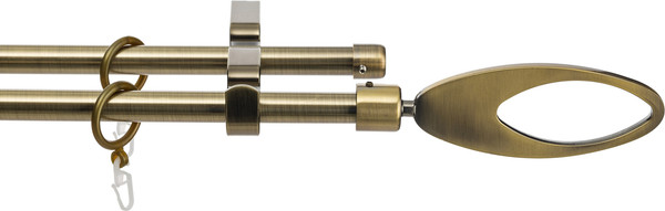 Изображение товара Карниз для штор Sundays Home Лайт Эллипс 16мм+16мм двухрядный (антик, 2м)