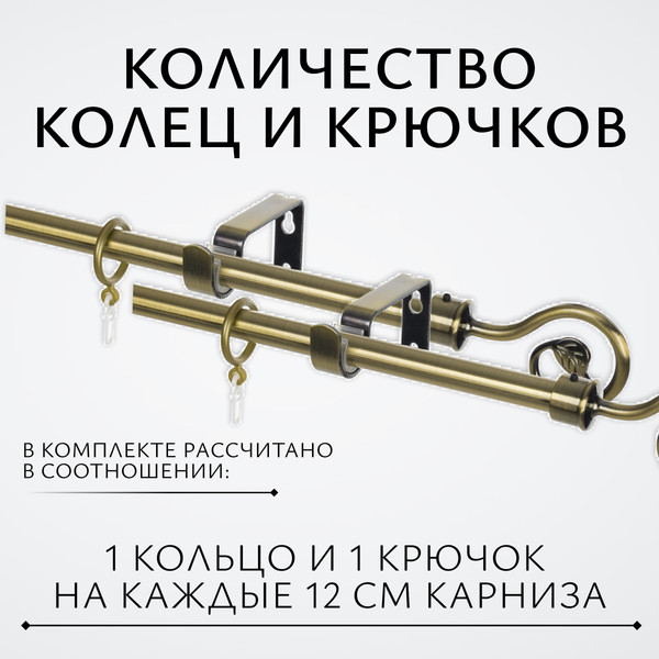 Изображение товара Карниз для штор Sundays Home Лайт Эллипс 16мм+16мм двухрядный (сатин, 1.8м)