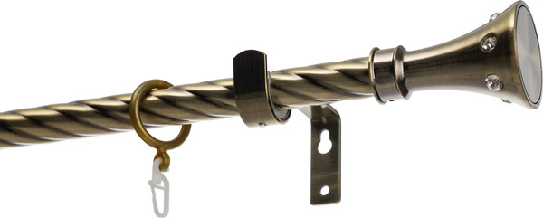 Изображение товара Карниз для штор Sundays Home Лайт Эридан 19мм однорядный (витой, антик, 3м)