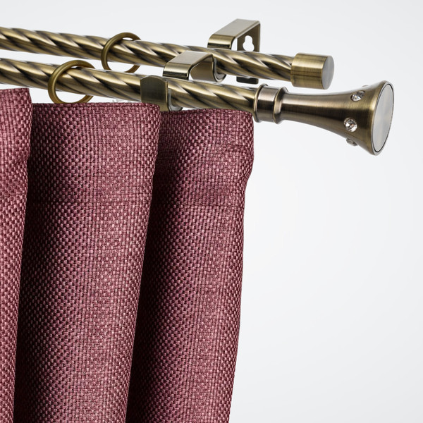 Изображение товара Карниз для штор Sundays Home Лайт Эридан 19мм+19мм двухрядный (витой, сатин, 2.8м)