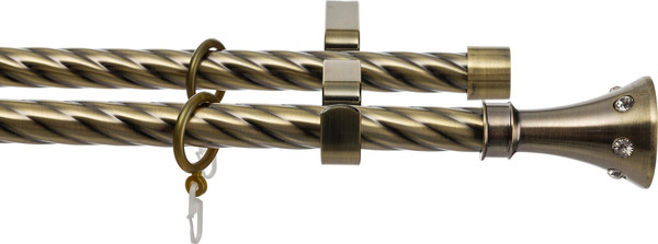 Изображение товара Карниз для штор Sundays Home Лайт Эридан 19мм+19мм двухрядный (витой, антик, 3м)