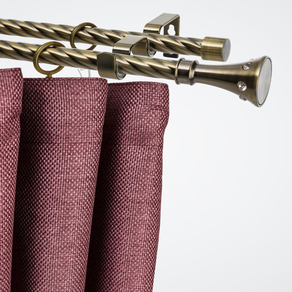 Изображение товара Карниз для штор Sundays Home Лайт Эридан 19мм+19мм двухрядный (витой, антик, 3м)