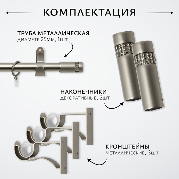 Изображение товара Карниз для штор Sundays Home Волна Имидж 25мм однорядный (сатин, 3м)