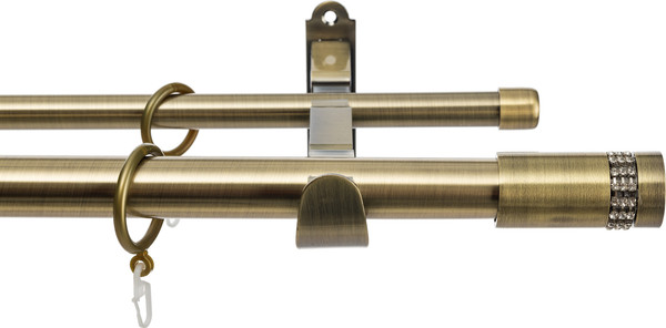 Изображение товара Карниз для штор Sundays Home Волна Имидж 25мм+16мм двухрядный (антик, 1.6м)