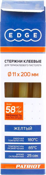 Изображение товара Клеевые стержни PATRIOT Edge 11x200мм (10шт, желтый)