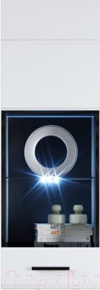 Изображение товара Шкаф навесной Империал Йорк 01 ПР (белый жемчуг/белый глянец)