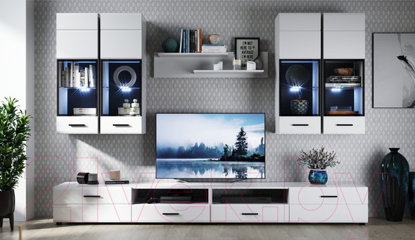 Изображение товара Тумба Империал Йорк 1д1ящ ЛВ (белый жемчуг/белый глянец)