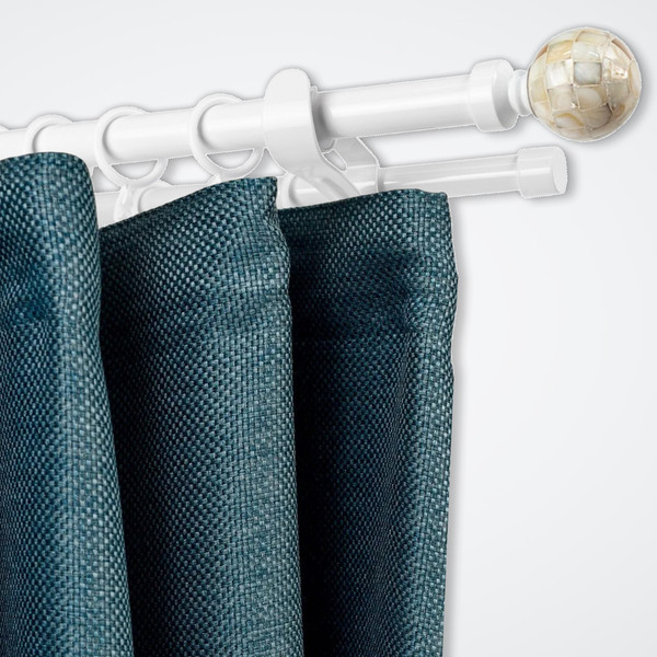 Изображение товара Карниз для штор Sundays Home Волна Шар Перламутр 25мм+19мм двухрядный (белый глянец, 2.4м)