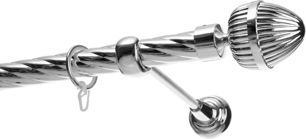 Изображение товара Карниз для штор Sundays Home Шайн Одеон 25мм однорядный (хром, 2.4м)