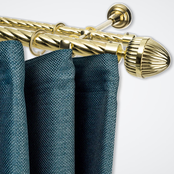 Изображение товара Карниз для штор Sundays Home Шайн Одеон 25мм+16мм двухрядный (золото, 2.4м)