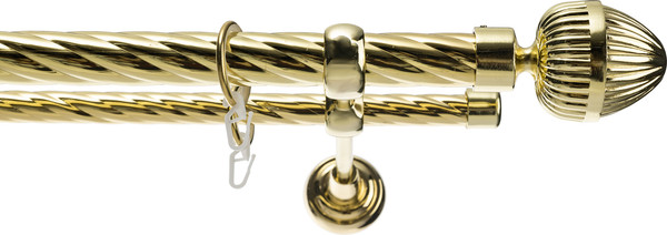 Изображение товара Карниз для штор Sundays Home Шайн Одеон 25мм+16мм двухрядный (золото, 3м)