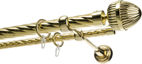 Изображение товара Карниз для штор Sundays Home Шайн Одеон 25мм+16мм двухрядный (золото, 3м)