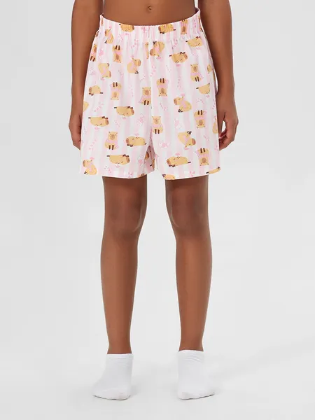 Изображение товара Пижама детская Mark Formelle 567748 (р.128-64, розовая сказка/капибары на розовой полоске)