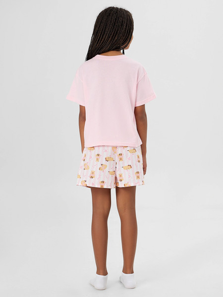 Изображение товара Пижама детская Mark Formelle 567748 (р.158-80, розовая сказка/капибары на розовой полоске)