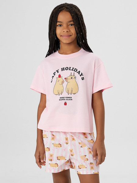 Изображение товара Пижама детская Mark Formelle 567748 (р.158-80, розовая сказка/капибары на розовой полоске)