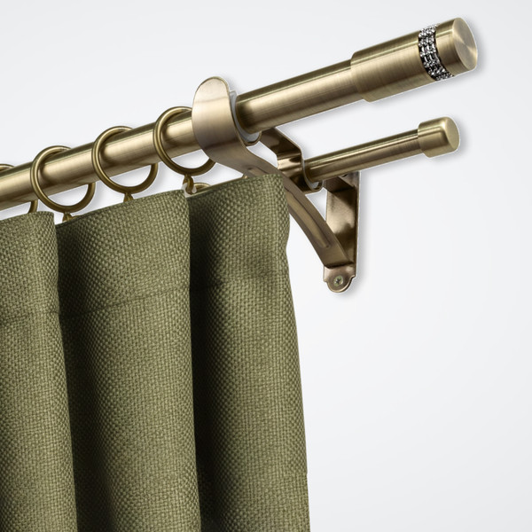 Изображение товара Карниз для штор Sundays Home Волна Имидж 25мм+16мм двухрядный (антик, 2м)