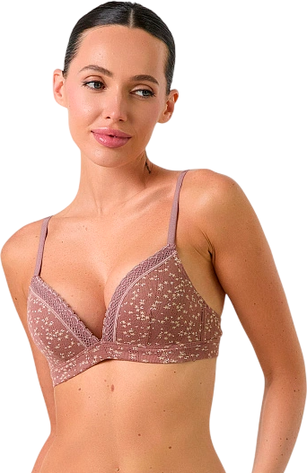 Изображение товара Бюстгальтер Mark Formelle 512503 (р.80B, цветочки на кофейно-розовом)