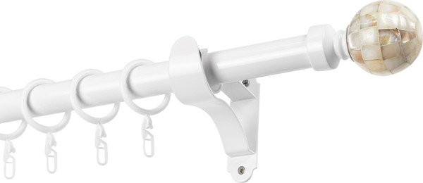 Изображение товара Карниз для штор Sundays Home Волна Шар Перламутр 25мм однорядный (белый глянец, 3м)