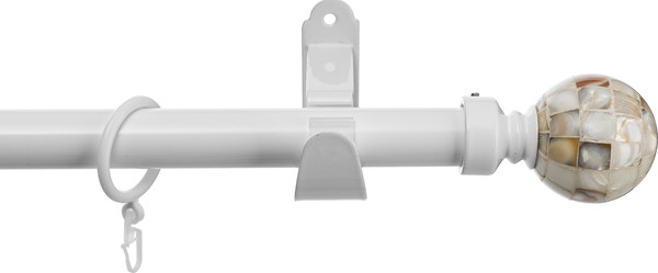 Изображение товара Карниз для штор Sundays Home Волна Шар Перламутр 25мм однорядный (белый глянец, 3м)