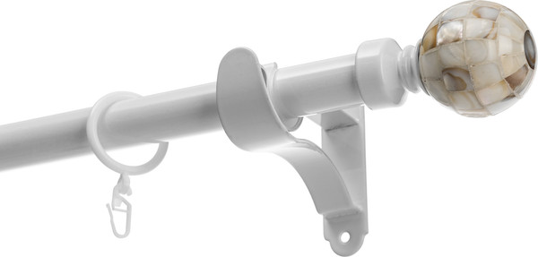 Изображение товара Карниз для штор Sundays Home Волна Шар Перламутр 25мм однорядный (белый глянец, 3м)