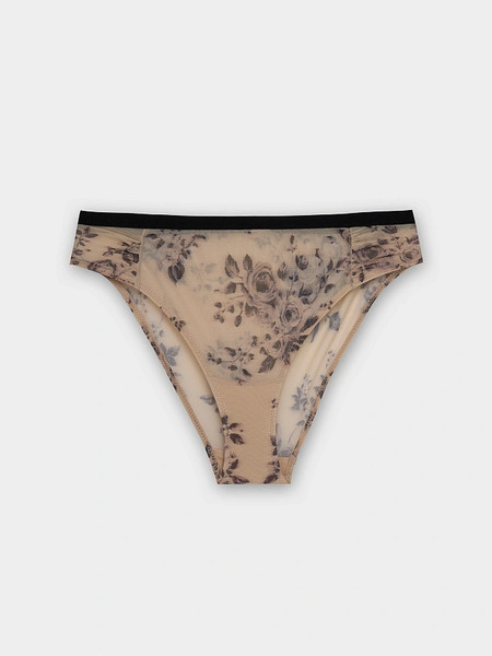 Изображение товара Трусы женские Mark Formelle 412597 (р.98, черный цветочный принт на бежевом)