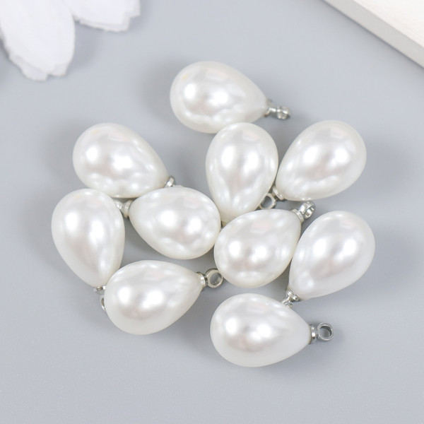 Изображение товара Набор бусин декоративных Арт Узор Жемчужина-капелька с петелькой / 4460464