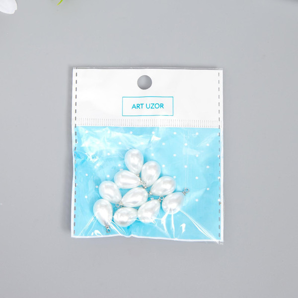 Изображение товара Набор бусин декоративных Арт Узор Жемчужина-капелька с петелькой / 4460464