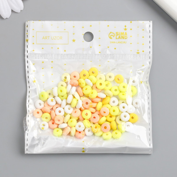 Изображение товара Набор бусин декоративных Арт Узор Колечки. Цитрус / 9897364