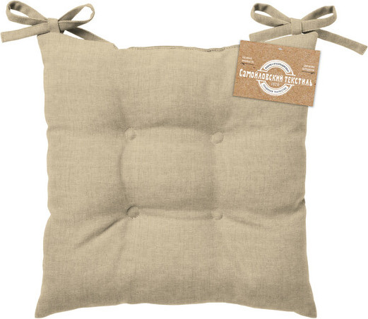 Изображение товара Подушка на стул Самойловский текстиль С Тафтингом 40x40 Текстура бежевая / 927796