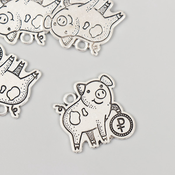 Изображение товара Набор подвесок декоративных Арт Узор Хрюшка с рублем / 10883619