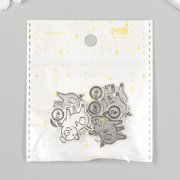 Изображение товара Набор подвесок декоративных Арт Узор Хрюшка с рублем / 10883619